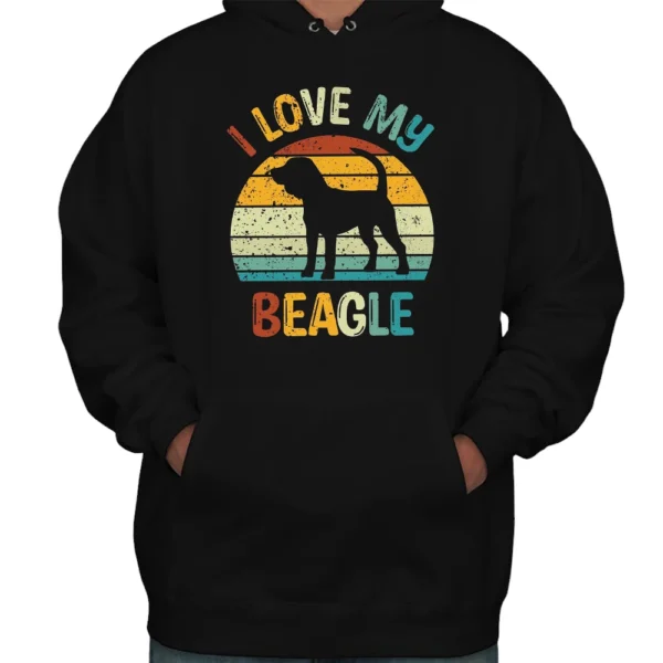 I Love My Beagle Dog Hoodie - Black