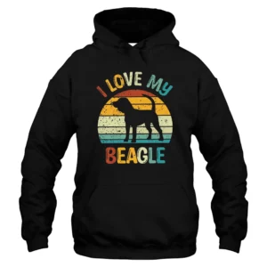 I Love My Beagle Dog Hoodie - Black