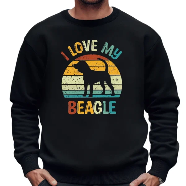 I Love My Beagle Dog Sweatshirt - Black