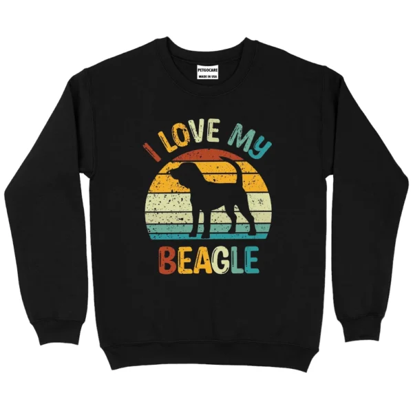 I Love My Beagle Dog Sweatshirt - Black