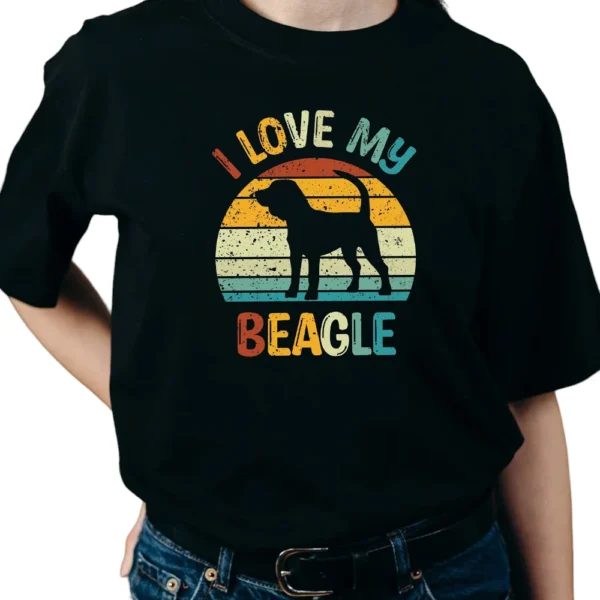 I Love My Beagle Dog TShirt - Black