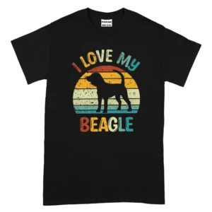 I Love My Beagle Dog TShirt - Black