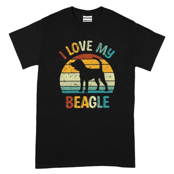 I Love My Beagle Dog TShirt - Black